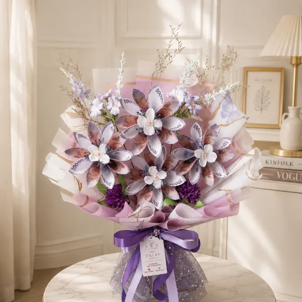 Buket Butterfly Purple Bloom